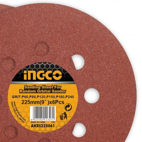 Шлифовальный круг INGCO  перфорированный 6 шт. Ø 225 мм AKRS225061 в Екатеринбурге