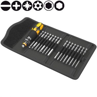 Набор бит с рукояткой-битодержателем с патроном Rapidaptor, WERA Kraftform Kompakt 60 ESD 17 пр. WE-051043