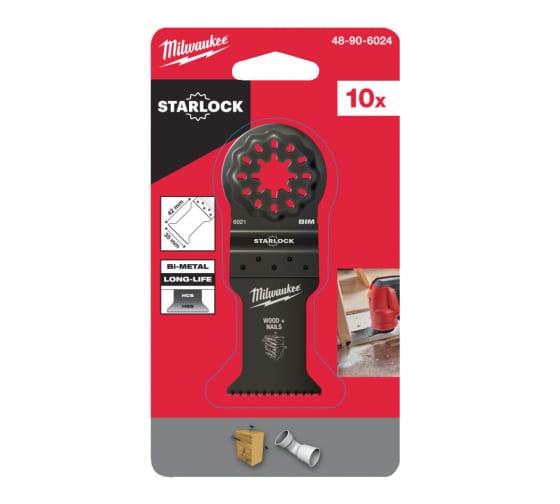 Биметаллическое полотно по древесине с гвоздями Milwaukee (10шт, 35 мм) 48906024