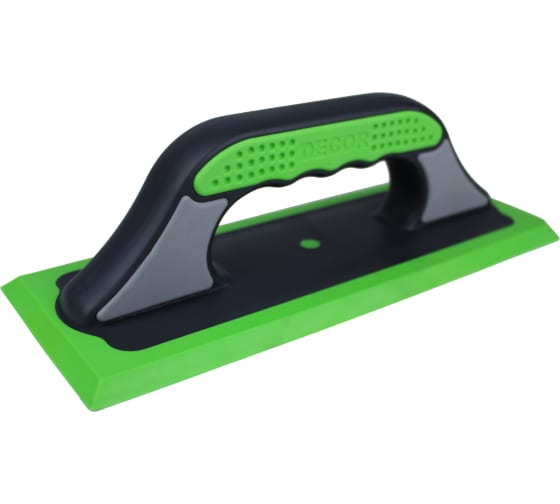 Терка резиновая для эпоксидной затирки DECOR 260х100мм., 3-хкомп. рукоять, жесткая зеленая 570-002