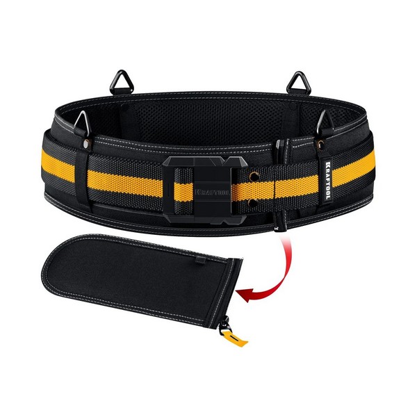 Пояс монтажника Kraftool КВ-2 80-122см., с креплением FastClip, широкий кушак 38763 в Екатеринбурге
