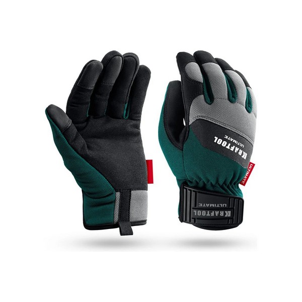 Перчатки Kraftool ULTIMATE комбинированные для тяжелых мех.работ, искуственная кожа 11299-L