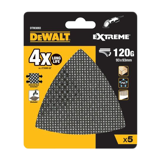 Шлифлист DeWalt DTM3093-QZ дельта 93мм 120з 5 шт в Екатеринбурге