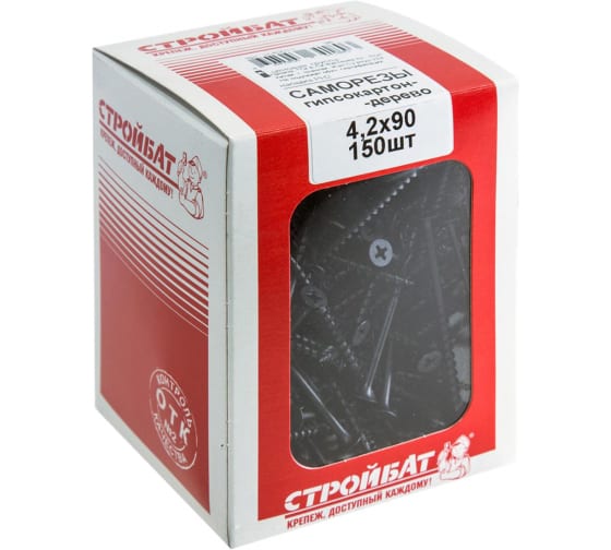 Саморез по дереву круп.рез. СТРОЙБАТ 4,2x90мм. коробка 150шт. 062360