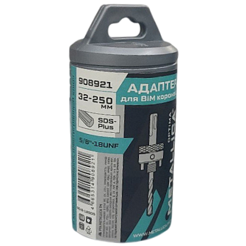 Адаптер SDS-plus METALLICA Optima для коронок BiM 32-210 мм, с резьбой 5/8-18UNF, со сверлом  908921 в Екатеринбурге