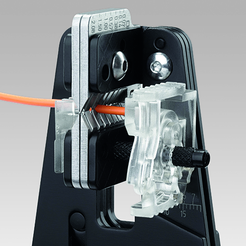 Стриппер KNIPEX прецизионный со сменными фасонными ножами, в т.ч. для ПТФЭ, силикона, Radox, Kapton, зачистка KN-121213 в Екатеринбурге 