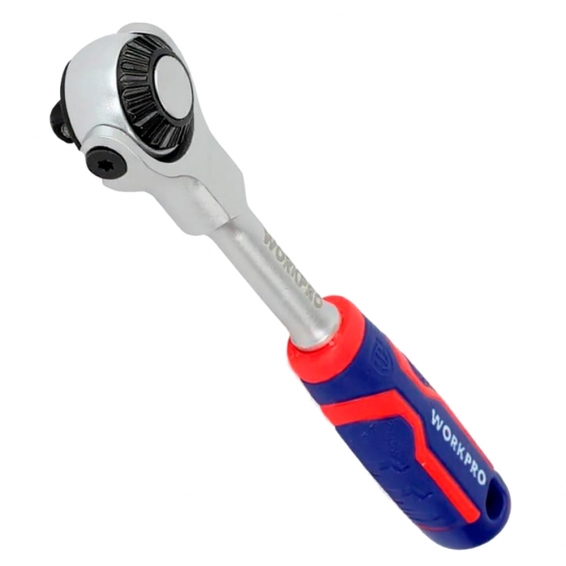 Трещотка с поворотной головкой "WORKPRO" 1/4", 72зб.  WP271039