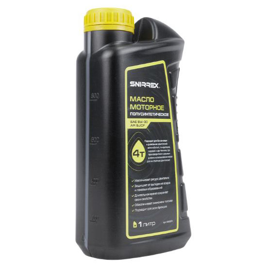 Масло моторное SNIRREX 4-х тактное полусинтетическое SAE 5W-30 API SJ CF, 1 л 33868
