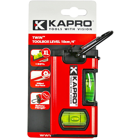 Уровень мини KAPRO GENESIS TWIN с карабином 10см 2гл.  771-40-10 в Екатеринбурге 