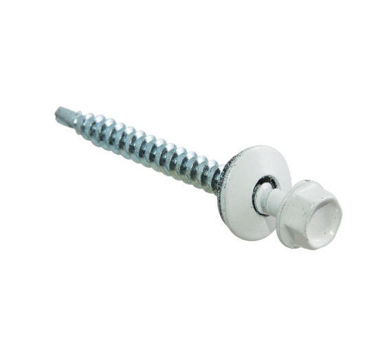 Саморез кровельный по дереву СТРОЙБАТ 4,8x50мм. белый  200шт. 012460 в Екатеринбурге