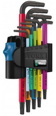 Набор Г-образных ключей функция фиксации WERA 967/9 SL TORX Multicolour HF 1 9 пр., TX 8/9/10/15/20/25/2 WE-024179