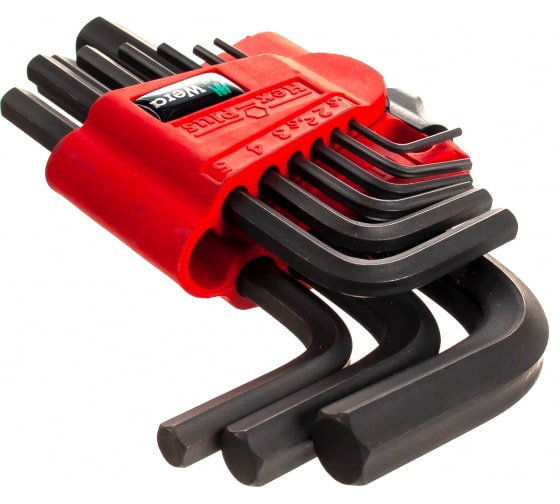 Набор Г-образных ключей Wera 950/9 BM Hex-Plus BlackLaser 7, 9 пр., 1.5/2/2.5/3/4/5/6/8/10 мм WE-021737 в Екатеринбурге 