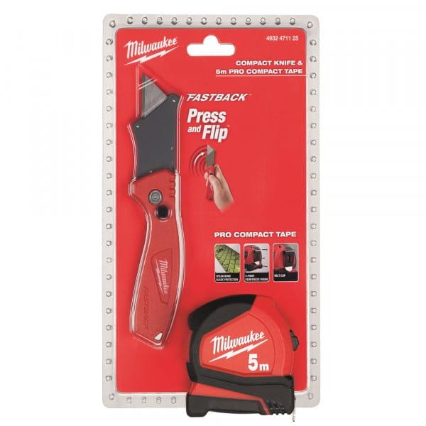 Набор рулетка Pro 5м + нож выкидной 4932471125