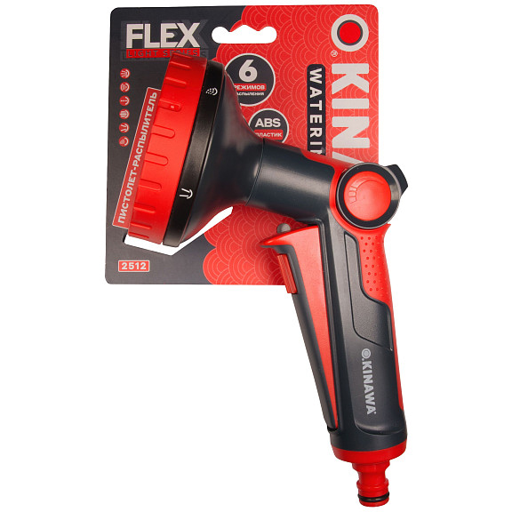 Пистолет-распылитель OKINAWA 6 режимов, пластиковый, с клавишей 2512 в Екатеринбурге