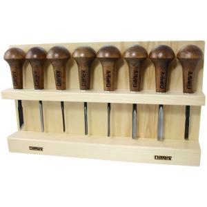 Набор резцов по дереву и линолеуму NAREX 8 предметов в деревянной подставке  868700