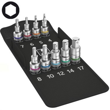 Набор головок торцевых 60 мм со вставкой под внутренний шестигранник WERA 8740 C HF 1 Hex-Plus Zyklop DR WE-004201