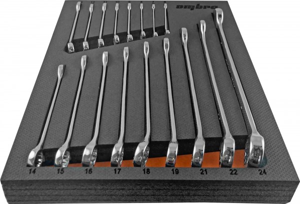 Набор ключей комбинированных Ombra OMT17STE в EVA ложементе 280х375 мм, 17 предметов  056131 в Екатеринбурге 
