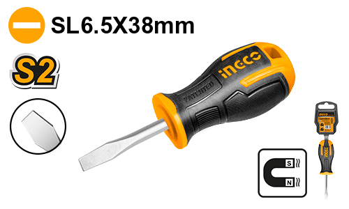 Отвертка плоская SL6.5 x 38 INGCO HS686038 INDUSTRIAL в Екатеринбурге 