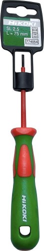 Отвертка VDE диэлектрическая плоская  HiKOKI SL 2.5х75MM  774054
