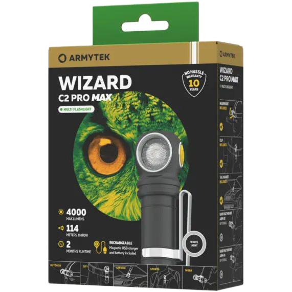 Фонарь Armytek Wizard C2 Pro Max Белый F06701C в Екатеринбурге