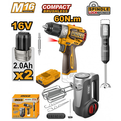 Набор комбинированный аккумуляторный INGCO 16B шт  CKLI1638