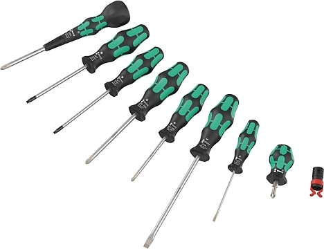 Набор отверток WERA Kraftform Ball-Grip 9 PH,SL,TORX, фиксатор для крепежа 9пр  WE-134028