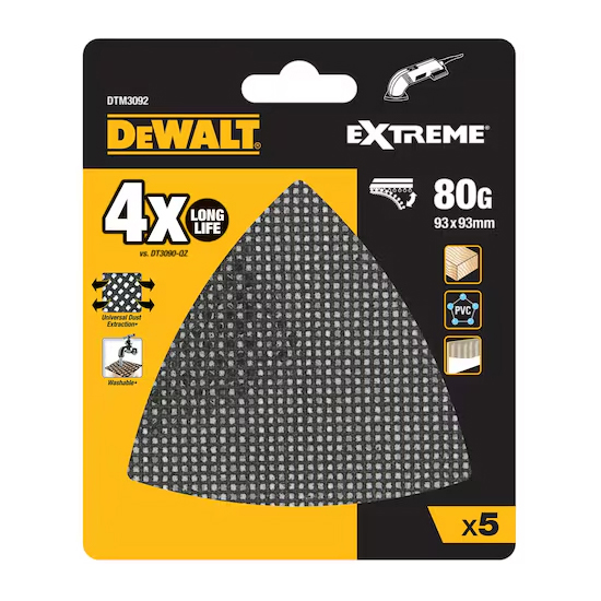 Шлифлист DeWalt DTM3092-QZ дельта 93мм 80з 5 шт в Екатеринбурге