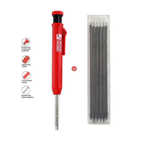 Карандаш механический Woodwork D2.8 мм пласт. корпус + набор грифелей CPL-002 в Екатеринбурге 