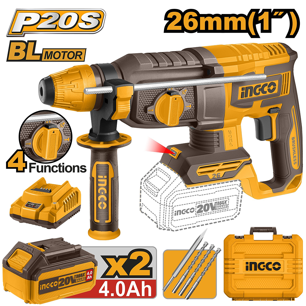 Аккумуляторный перфоратор INGCO SUPER CRHLI202682  INDUSTRIAL