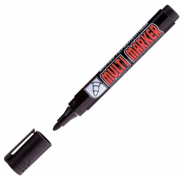 Маркер перманентный Crown Multi Marker (черный), пулевидный, 3мм  CPM-800 в Екатеринбурге 