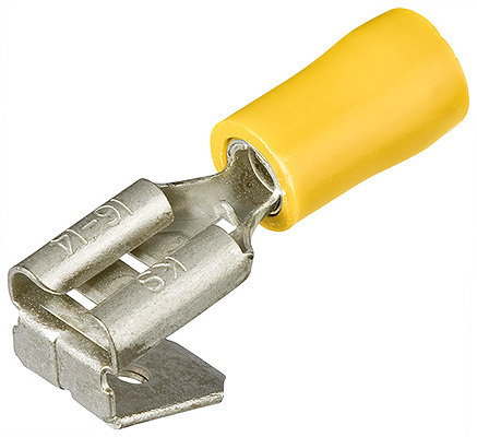 Гильзы флажковые с отводом KNIPEX, изолированные, жёлтые, штекер: 6.3 x 0.8 мм, 4.0 - 6.0 кв. мм (AWG 11-10) KN-9799092