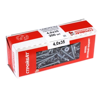 Саморез универсальный  СТРОЙБАТ 4,0x35мм. белый  200шт 075401