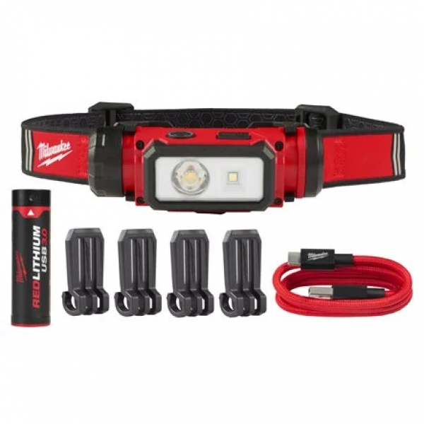 Аккумуляторный фонарь налобный Milwaukee заряжаемый через USB L4 HL2-301 4933479963