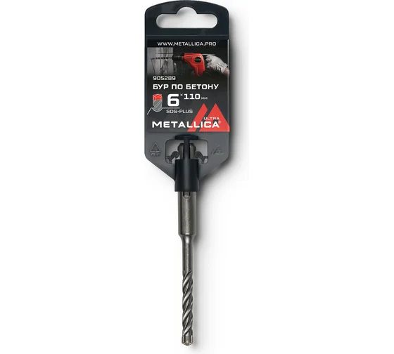 Бур по бетону SDS-plus METALLICA Ultra   6х110/50 мм, Х-напайка, 4 спирали 905289