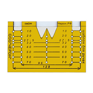 Шаблон для разметки отверстий под мебельные ручки CHERON 96,128мм.  МШ-05