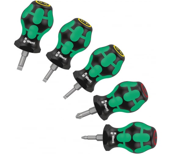 Набор коротких отвёрток WERA Stubby Set 1 Kraftform, 5 предметов WE-008870