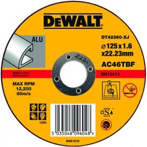 Диск отрезной "DeWalt" 125х22,2х1,6мм алюм.  DТ42360 в Екатеринбурге