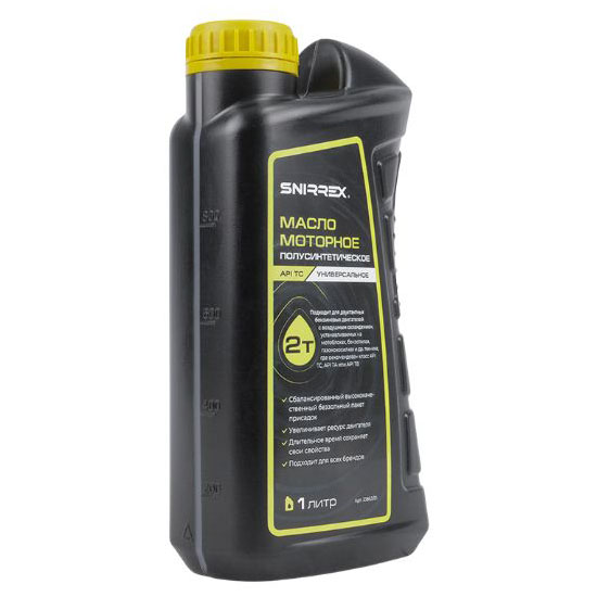 Масло моторное SNIRREX 2-х тактное полусинтетическое универсальное API TC, 1 л 33863 в Екатеринбурге