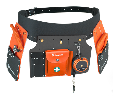 Пояс вальщика HUSQVARNA с инструментами (2 чехла, подъемный крюк, грейферный захват, держатель, рулетка)