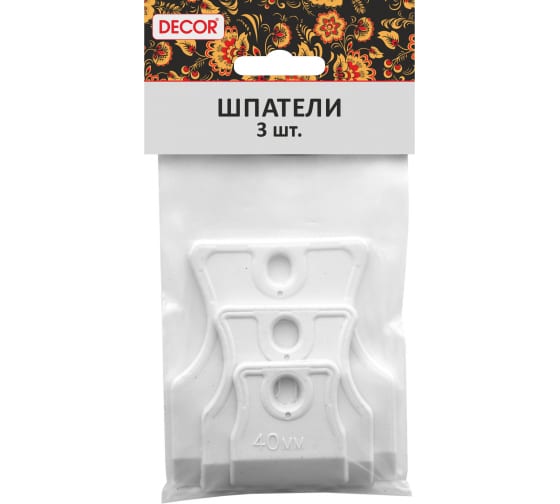 Набор шпателей резиновых для обработки швов DECOR 40мм,60мм,80мм. белые  308-0009