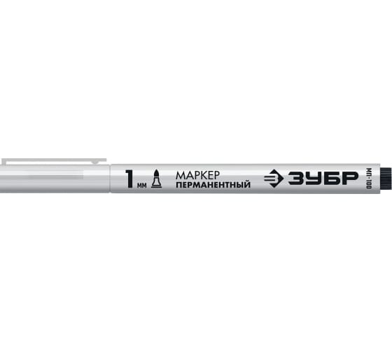 Маркер перманентный ЗУБ" белый 1мм.  06320-8