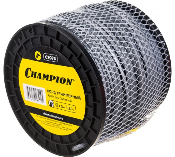 Леска триммерная CHAMPION Platin Saw 4.0мм*80м (зубчатый) C7073