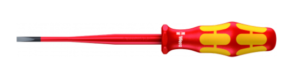 Отвертка изолированная зауженная Wera Kraftform Plus SL4,0х0,8х100мм.  WE-006441