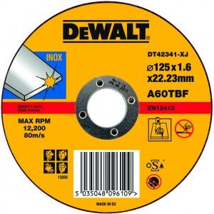 Диск отрезной "DeWalt" 125х22,2х1,6мм INOX  DТ42341