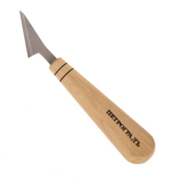 Штихель резчицкий ПЕТРОГРАДЪ Топорик №3 косая заточка РК 43мм.
