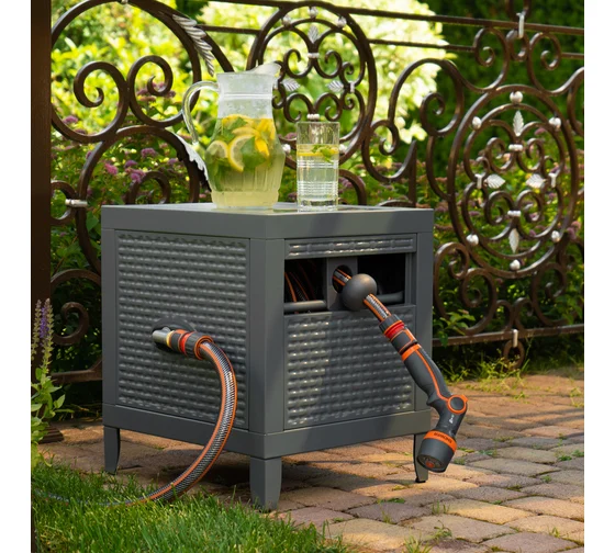 Металлическая катушка со шлангом  DAEWOO 30м и набором для полива DecoBOX  DWR 6130 в Екатеринбурге