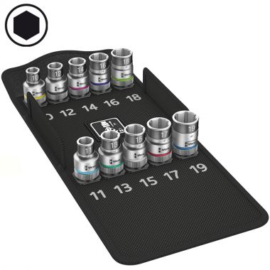 Набор торцевых головок WERA 8790 HMC HF 1 Zyklop DR 1/2", функция фиксации, 10 пр., 10/11/12/13/14/15/16 WE-004203