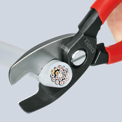 Кабелерез KNIPEX с двойными режущими кромками, рез: кабель d 20 мм (70 кв. мм, AWG 2/0), 200 мм, чёрный, 1К KN-9511200SB в Екатеринбурге 