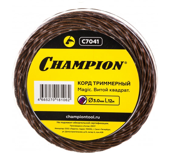 Леска триммерная CHAMPION Magic 3.0мм* 12м C7041