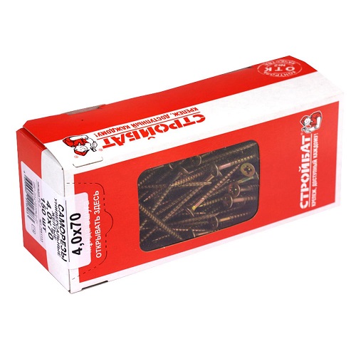 Саморез универсальный СТРОЙБАТ 4,0x70мм. желтый 150шт. 110591